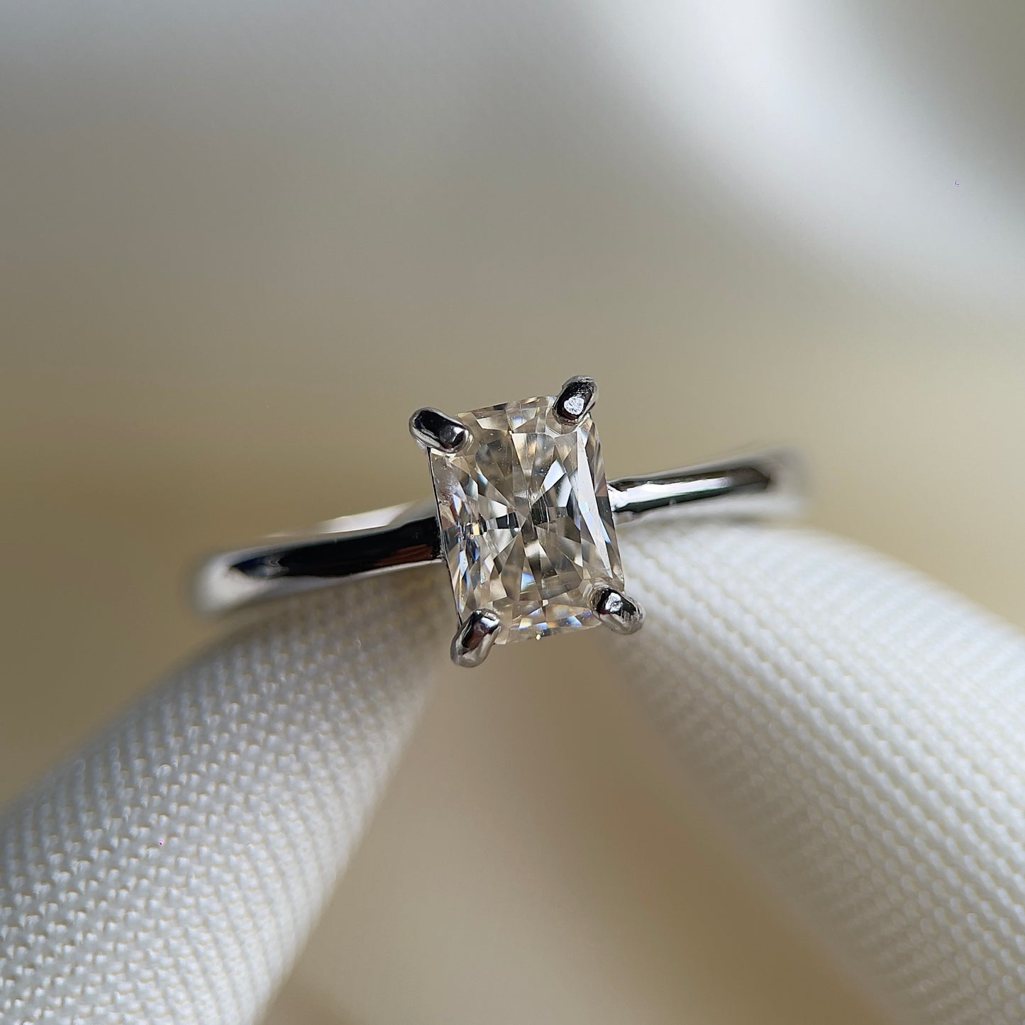Radiant Cut Champagne Moissanite Ring