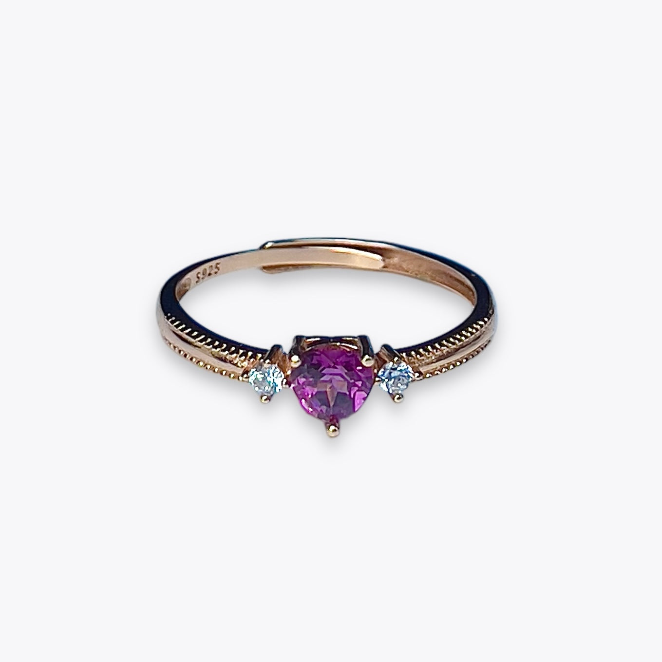 Rhodolite Garnet Heart Ring