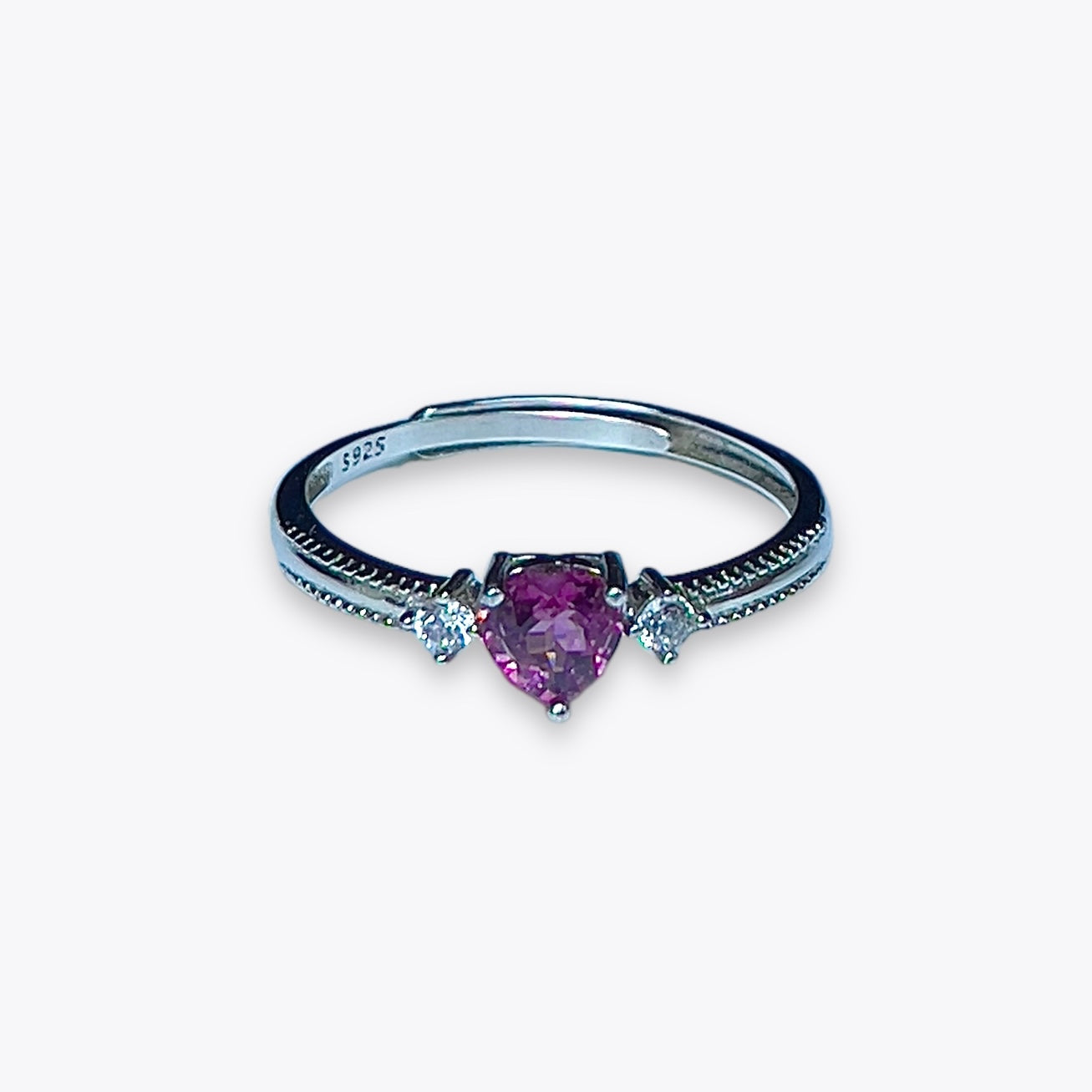 Rhodolite Garnet Heart Ring