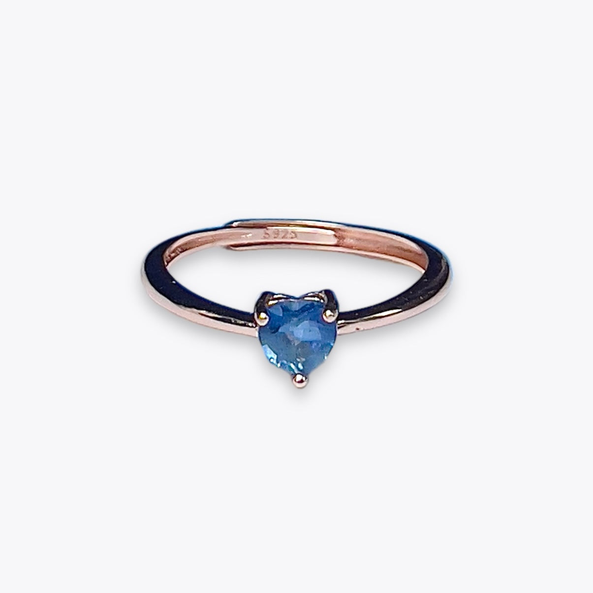 Blue Sapphire Dainty Heart Ring