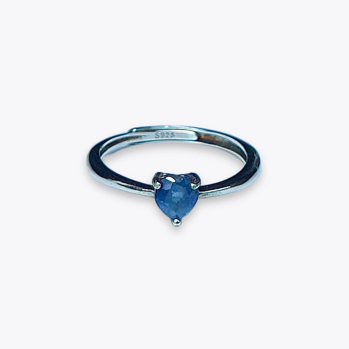 Blue Sapphire Dainty Heart Ring