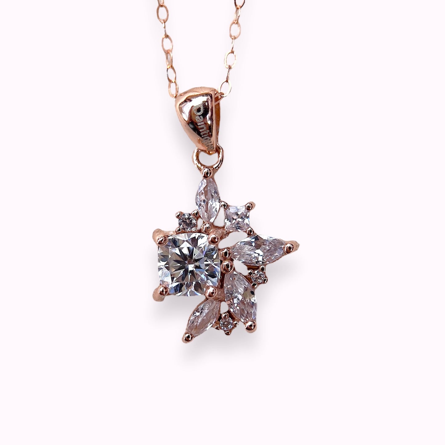 White Moissanite Bejewelled Necklace