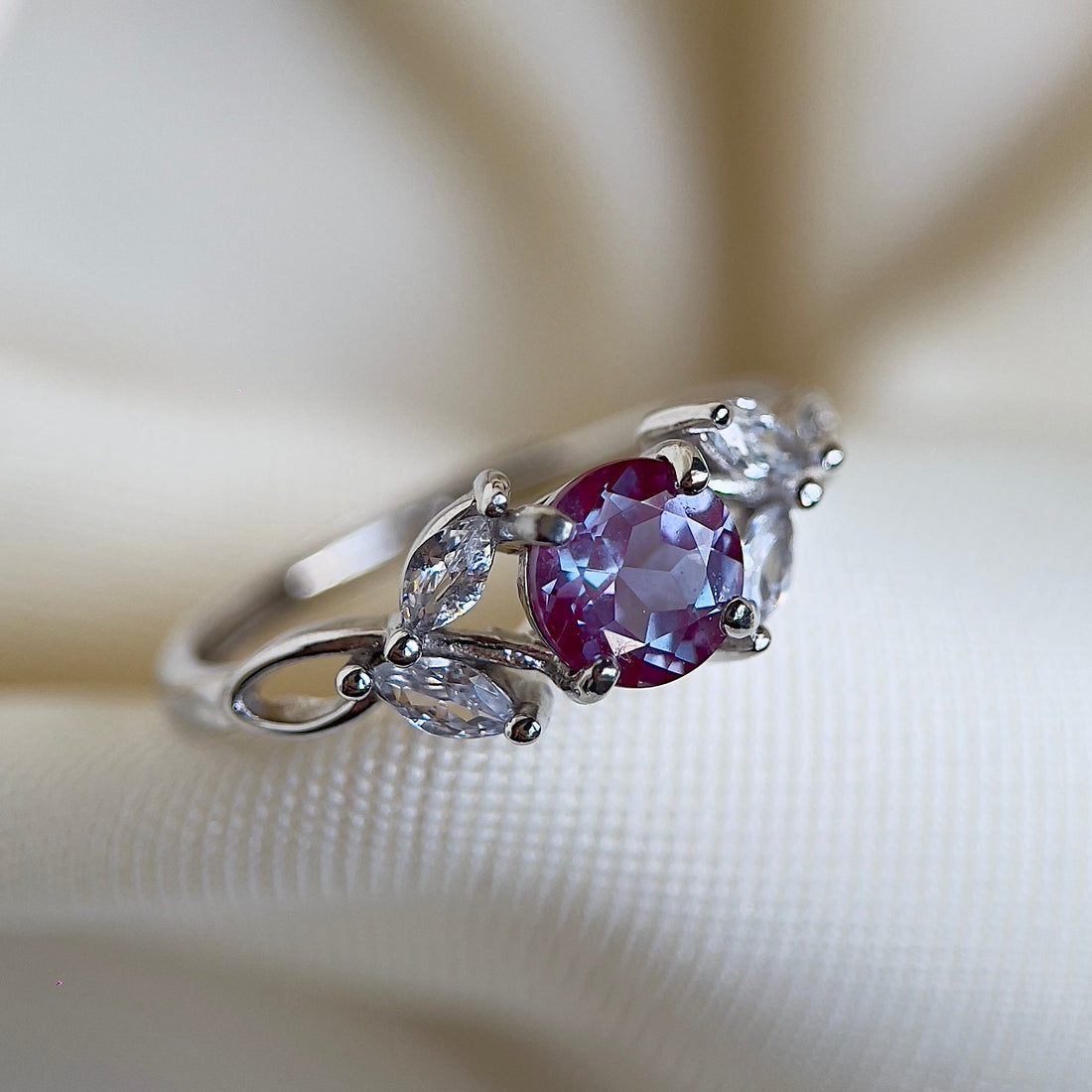 Discover the Enchanting Alexandrite Floral Ring