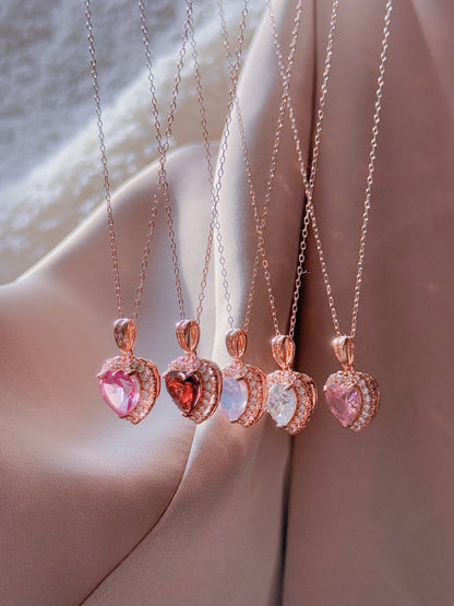 Garnet Heart Necklace