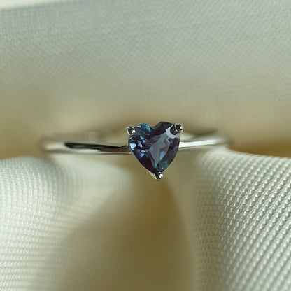 Alexandrite Dainty Heart Ring