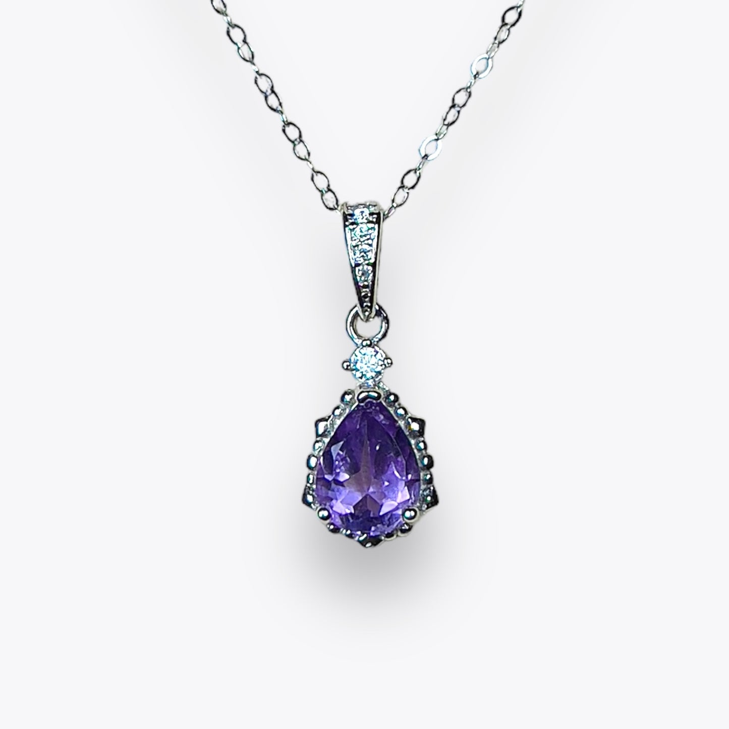 Amethyst Pear Necklace