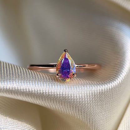 Angel Aura Moissanite Teardrop Ring