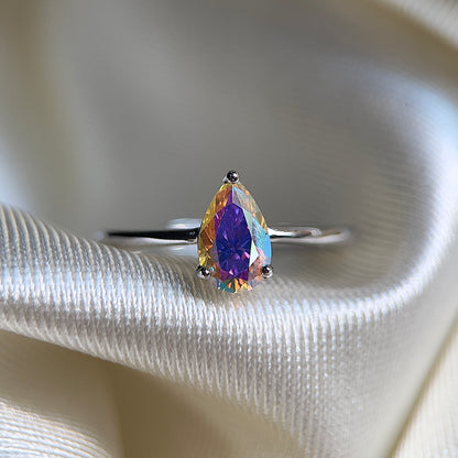 Angel Aura Moissanite Teardrop Ring