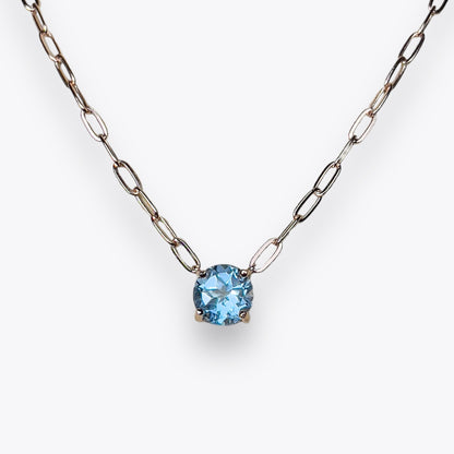 Blue Topaz Link Chain Necklace