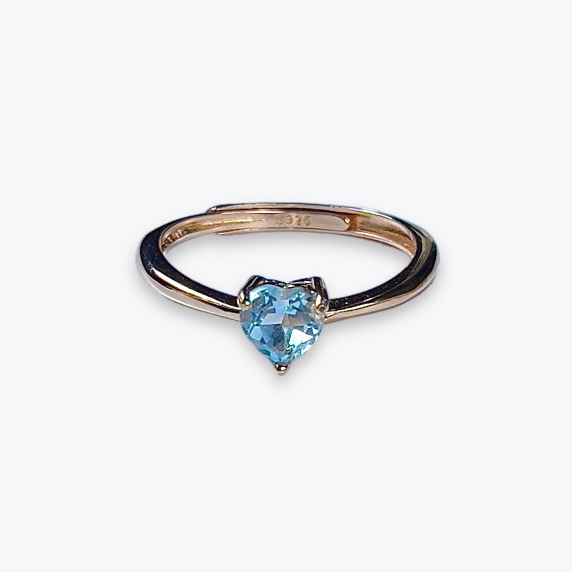 Blue Topaz Dainty Heart Ring