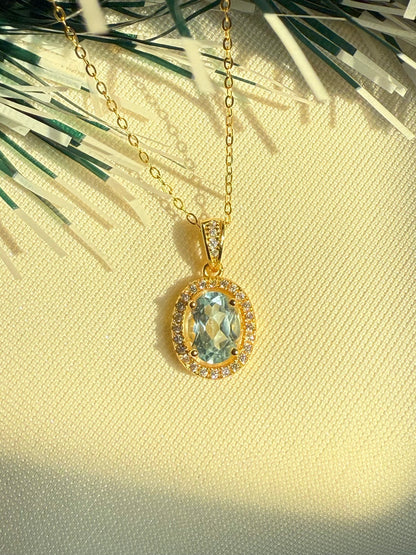 Halo Oval Necklace