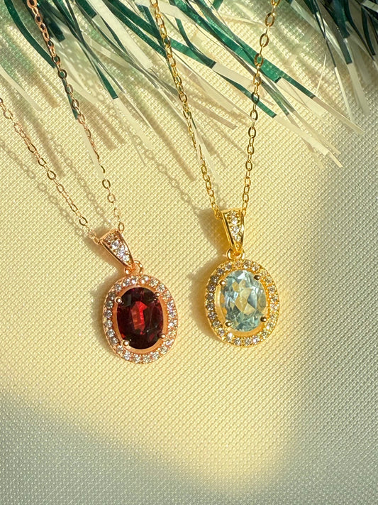 Halo Oval Necklace