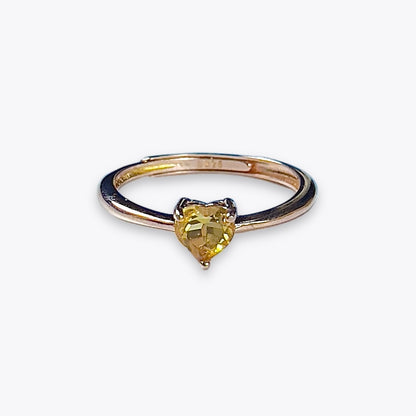 Citrine Dainty Heart Ring