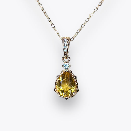 Citrine Pear Necklace