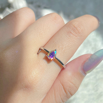 Angel Aura Moissanite Teardrop Ring