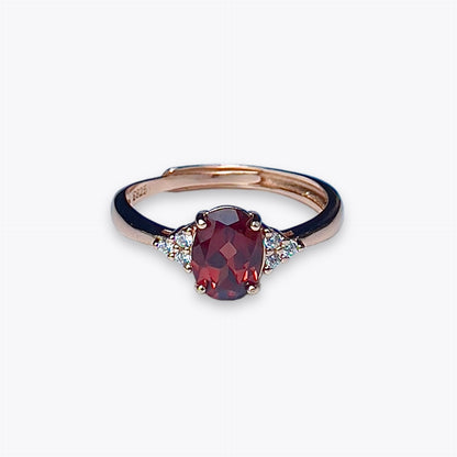 Garnet Oval Cluster Ring