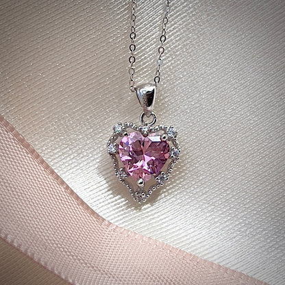 Pink Zirconia Love Necklace