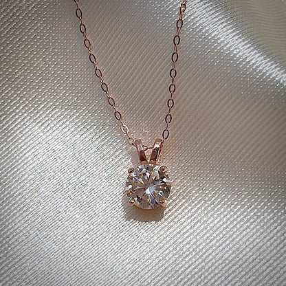 White Moissanite Solitaire Necklace