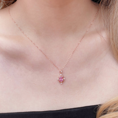 Pink Moissanite Regal Necklace