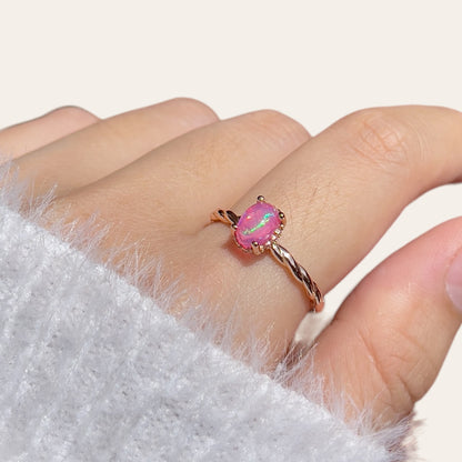 Cabochon Pink Opal Ring