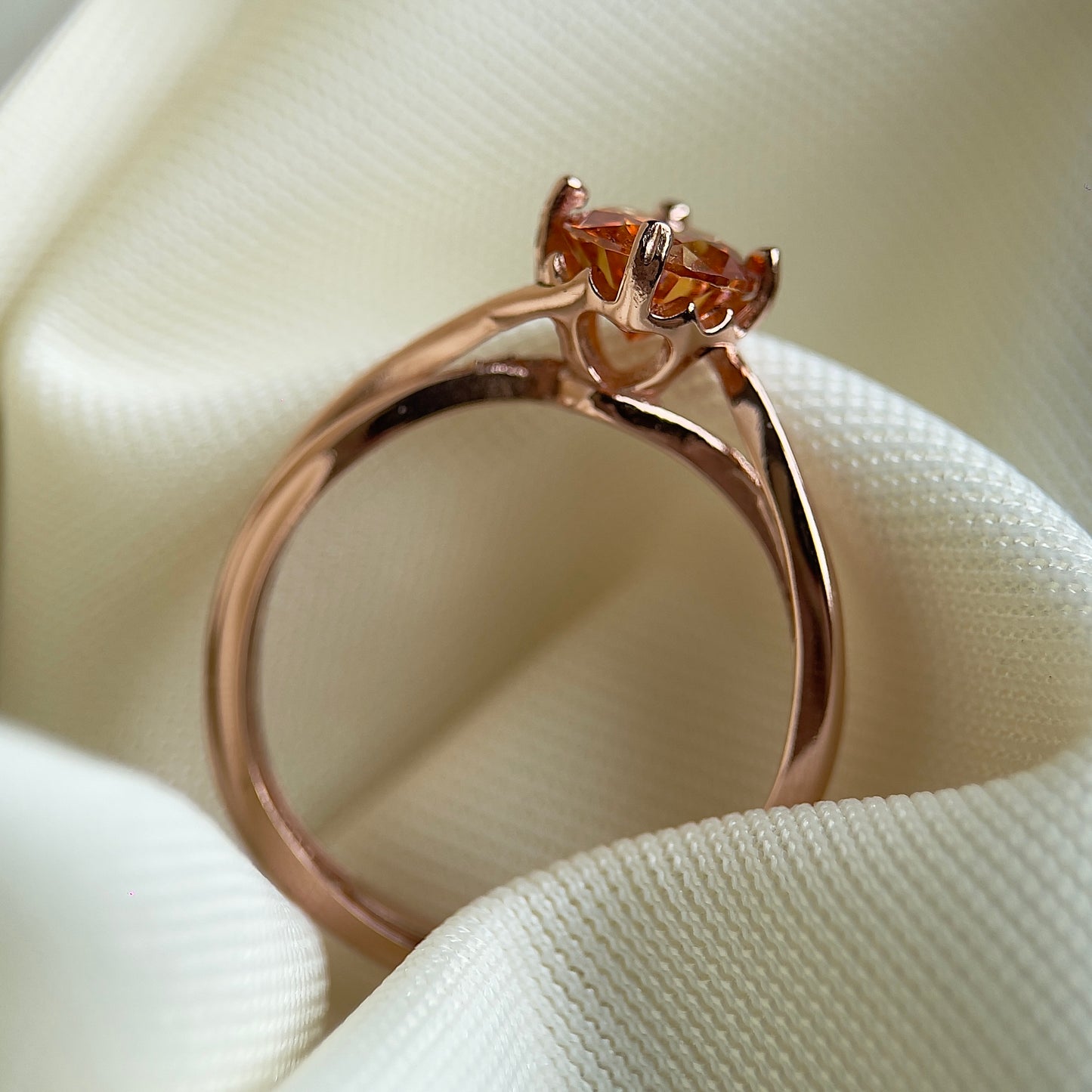 Orange Moissanite Ring (1 Carat)