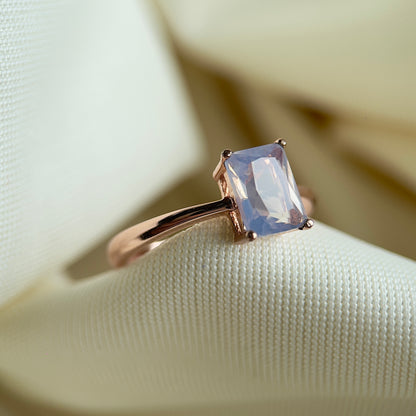 Lavender Amethyst Radiant Cut Ring