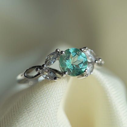 Green Topaz Floral Ring