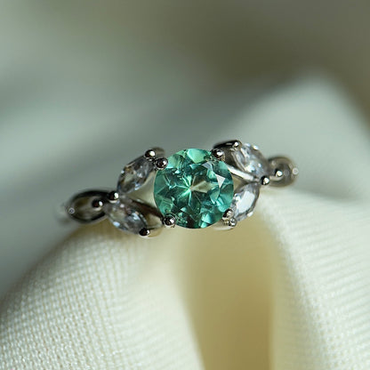 Green Topaz Floral Ring