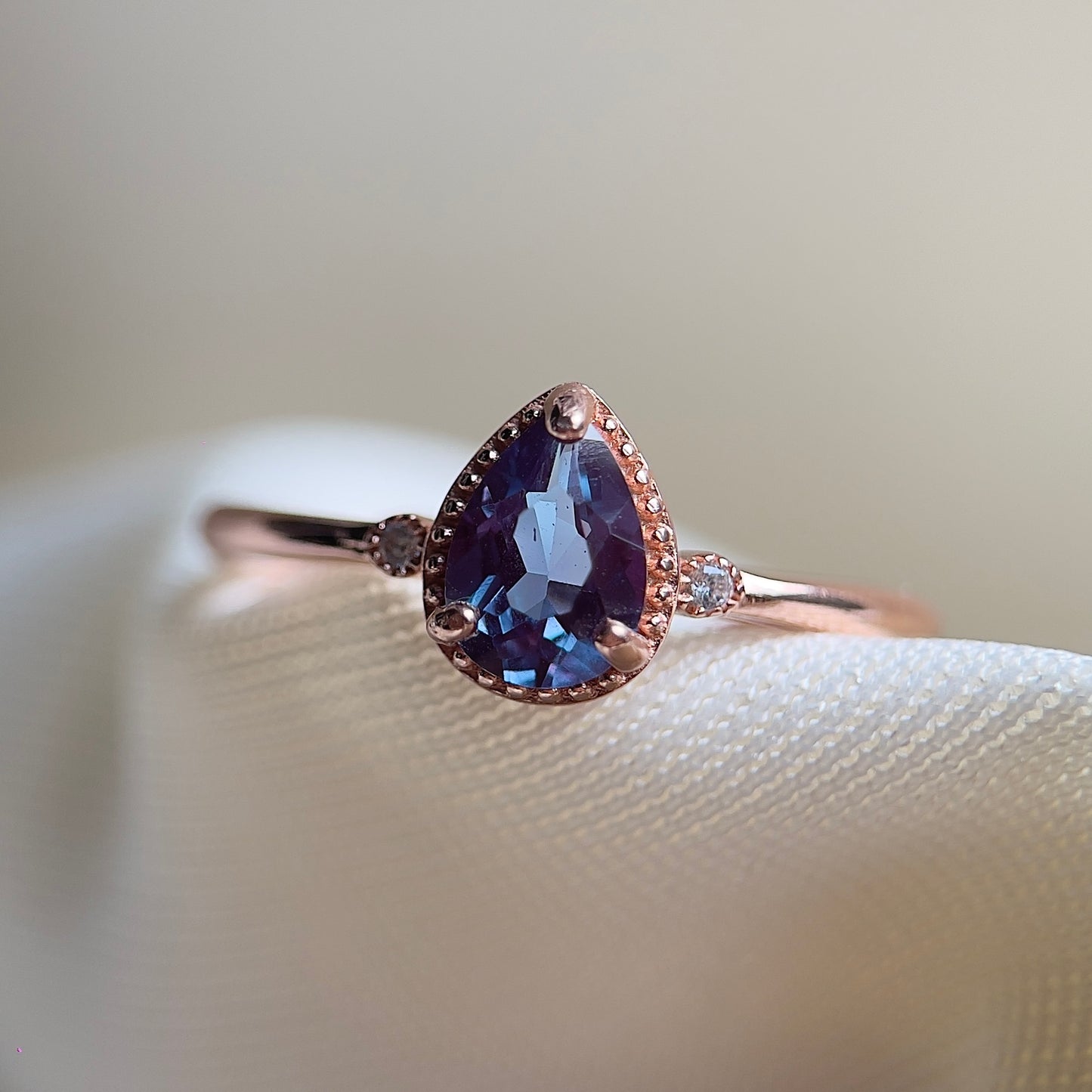 Alexandrite Pear Ring