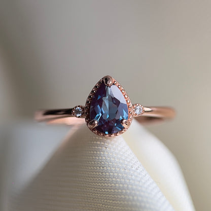 Alexandrite Pear Ring