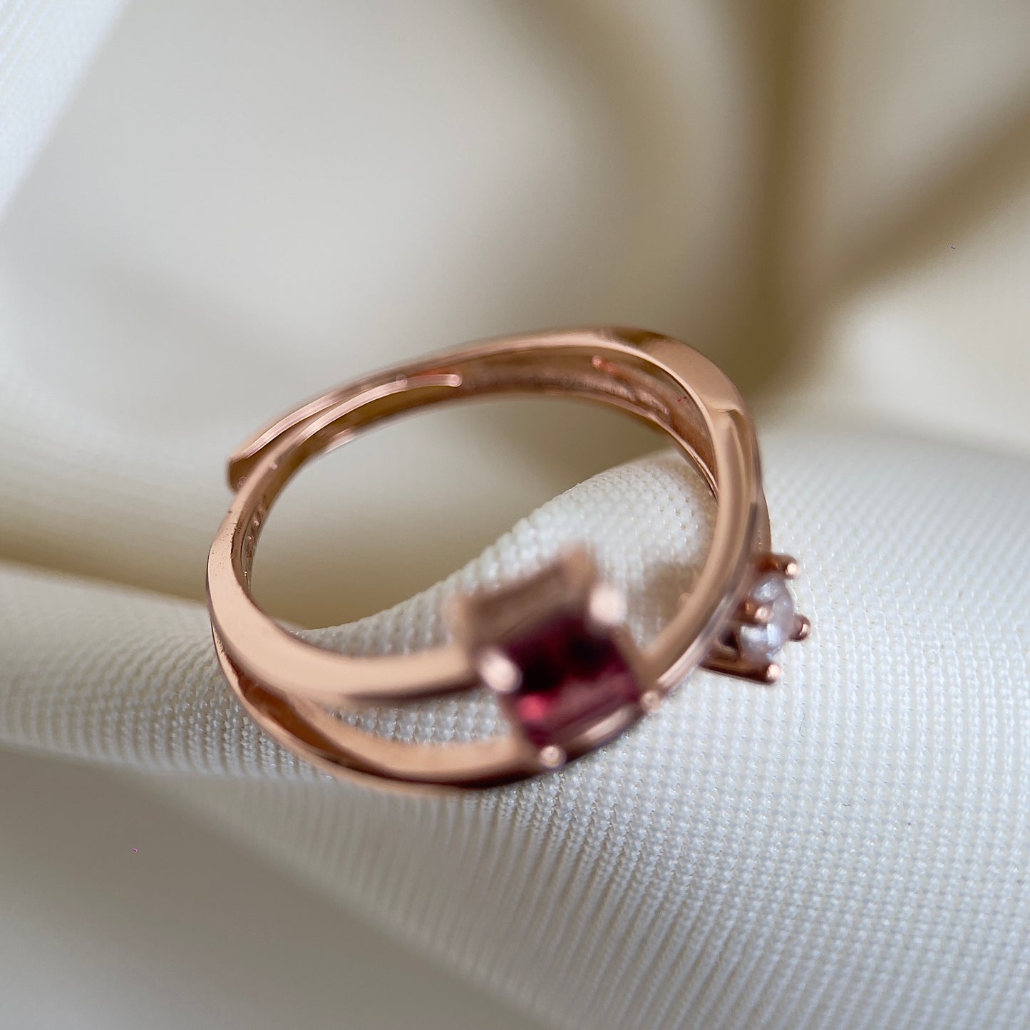 Rhodolite Garnet Zircon Ring