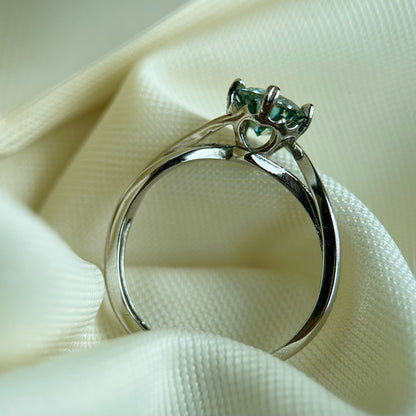 Green Moissanite Ring (1 Carat)