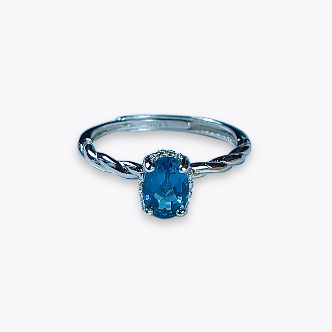 London Blue Topaz Halo Ring