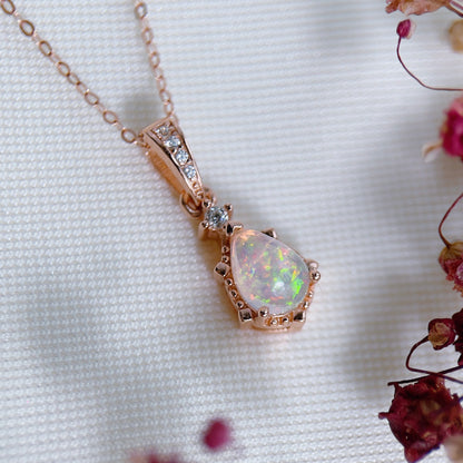 Opal Pear Necklace