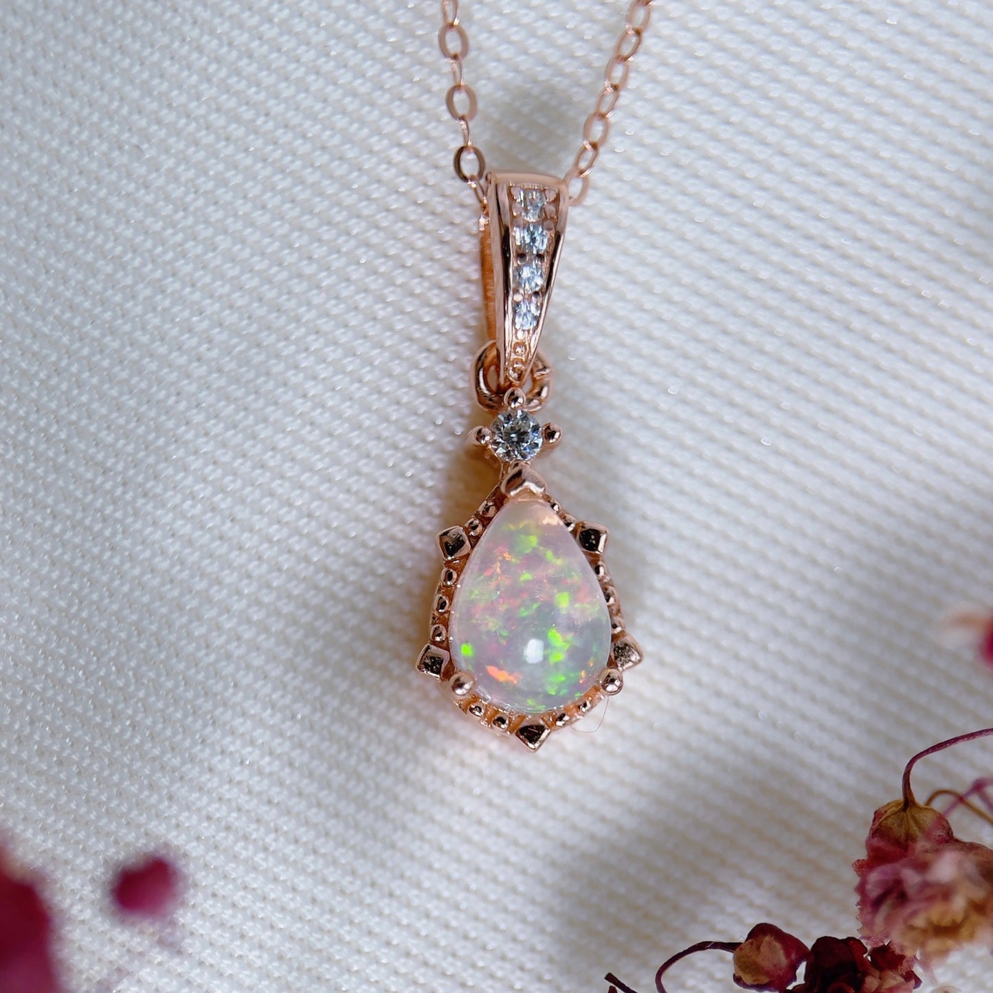 Opal Pear Necklace