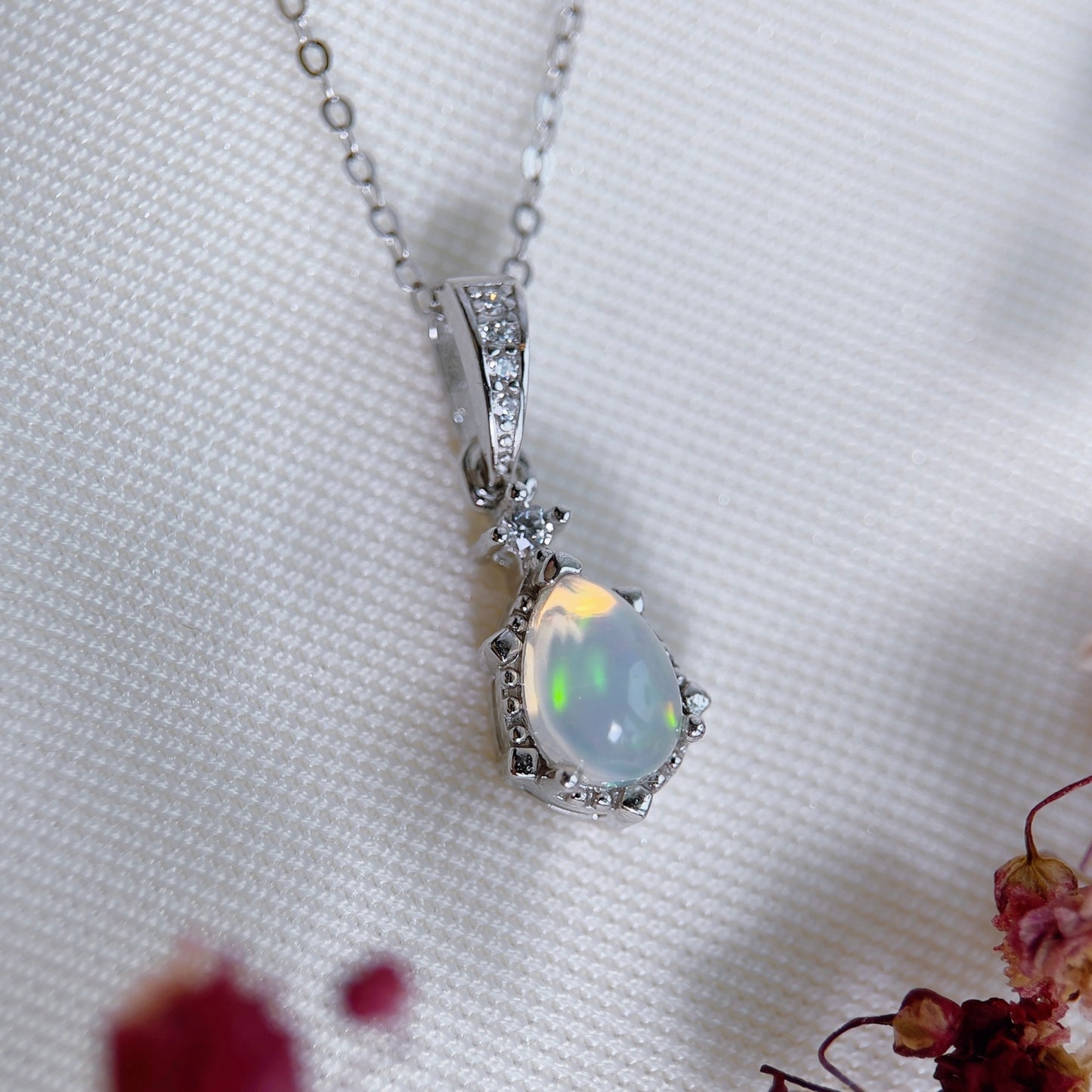 Opal Pear Necklace