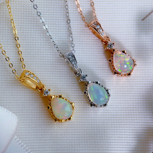 Opal Pear Necklace