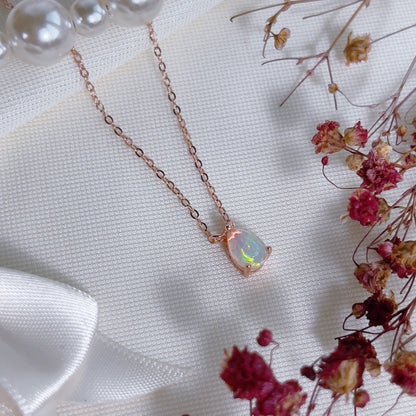 Teardrop Opal Collarbone Necklace