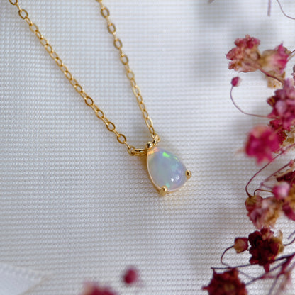 Teardrop Opal Collarbone Necklace