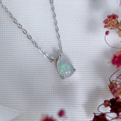 Teardrop Opal Collarbone Necklace