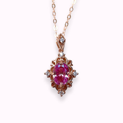 Pink Moissanite Regal Necklace