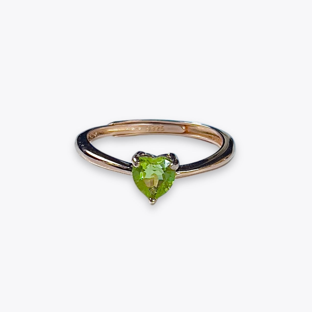 Peridot Dainty Heart Ring