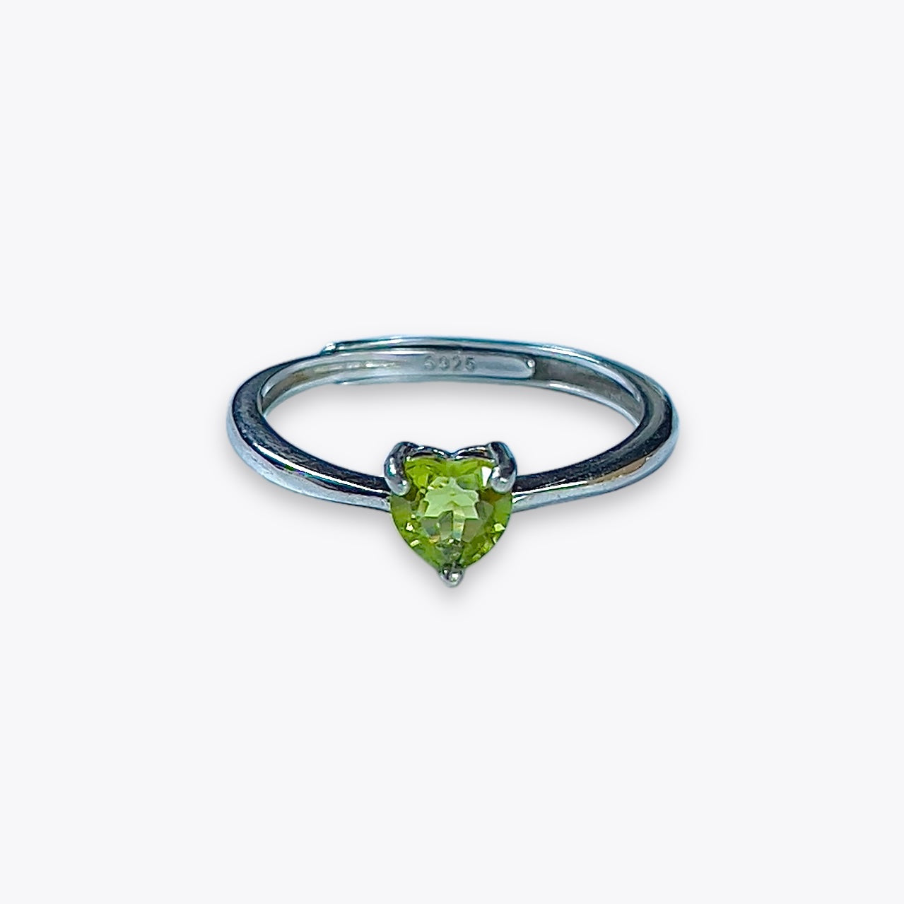 Peridot Dainty Heart Ring