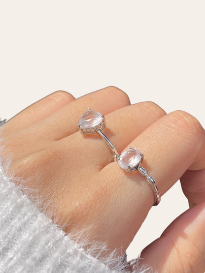 Rose Quartz Heart Ring