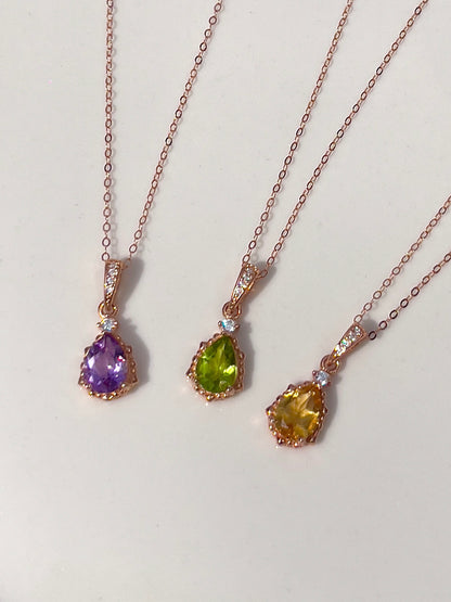 Amethyst Pear Necklace