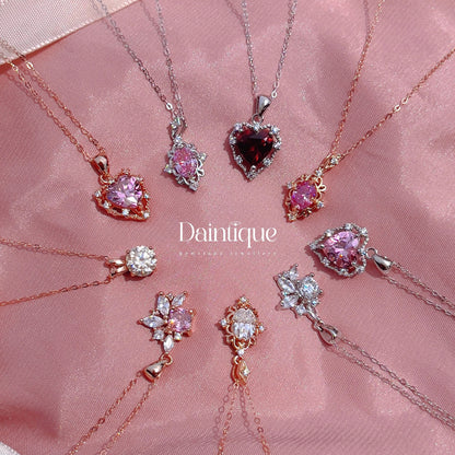 Pink Zirconia Love Necklace