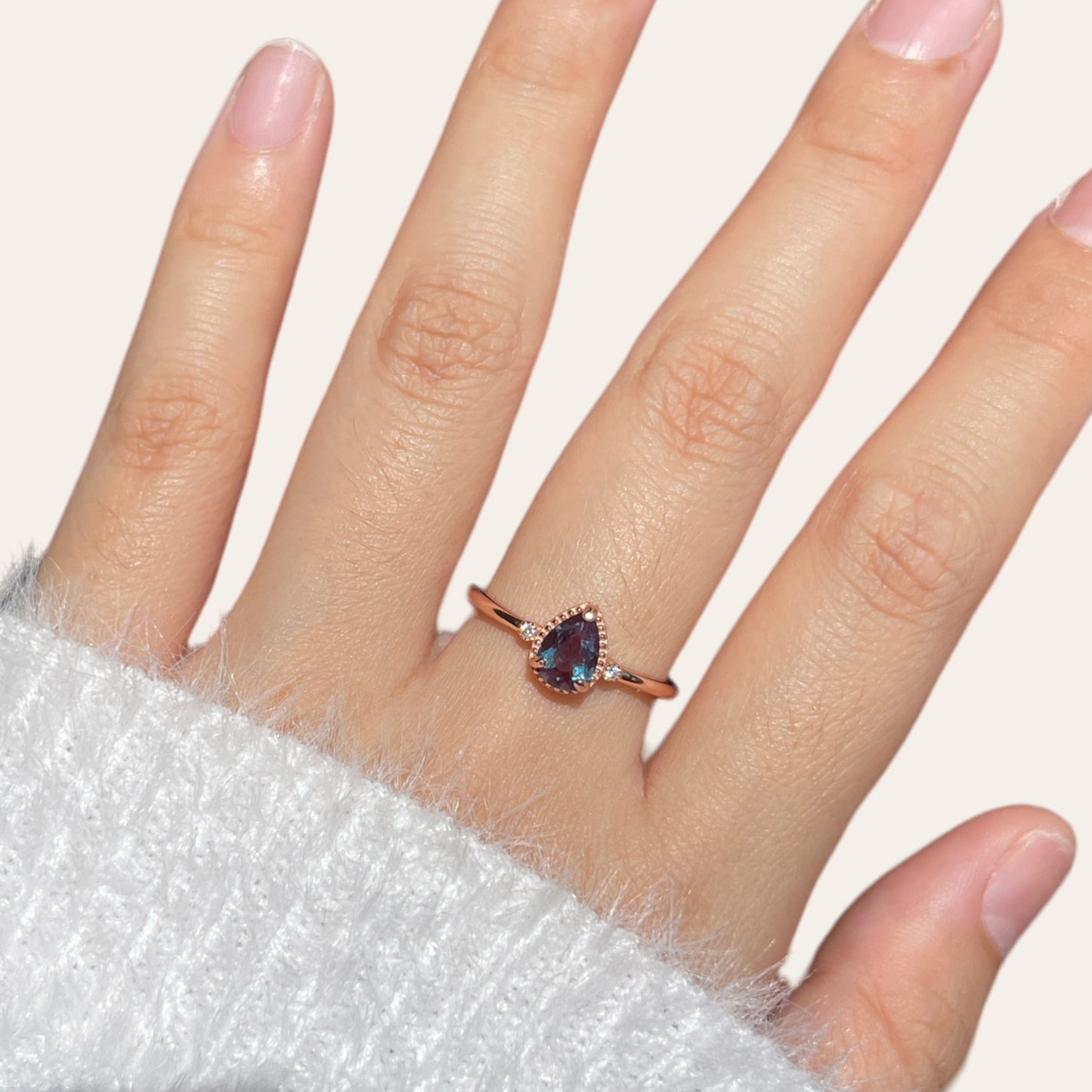 Alexandrite Pear Ring