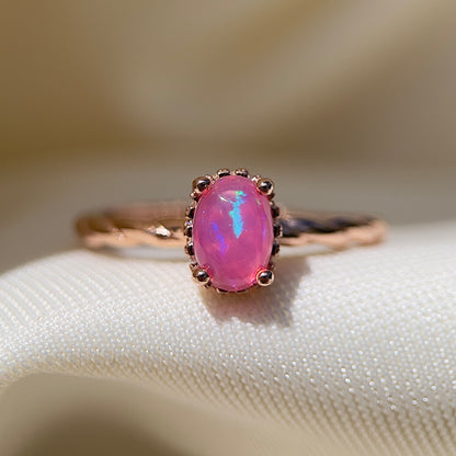 Cabochon Pink Opal Ring