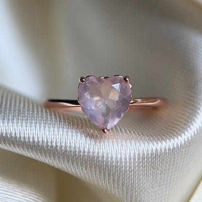 Rose Quartz Heart Ring