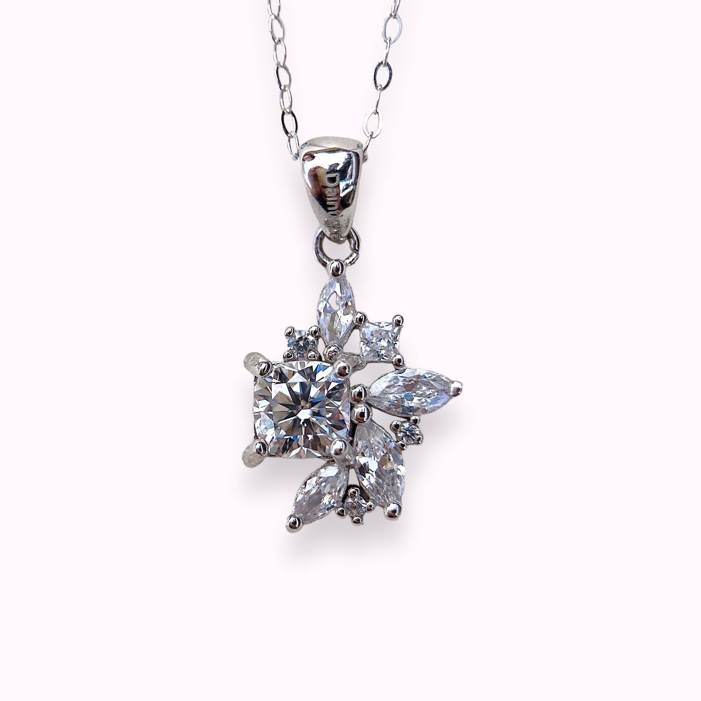White Moissanite Bejewelled Necklace